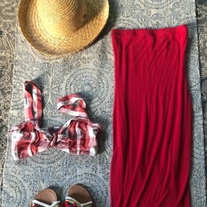 Red Maxi Skirt